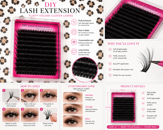 DIY Fluffy Volume Cluster Lashes